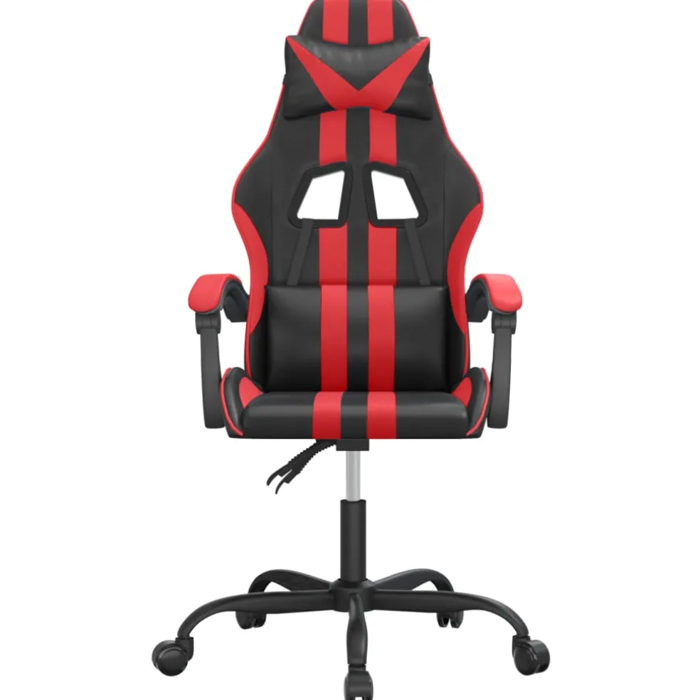 vidaXL Gamestoel draaibaar kunstleer zwart en rood