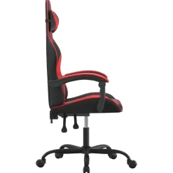 vidaXL Gamestoel draaibaar kunstleer zwart en rood