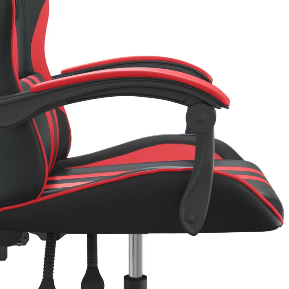 vidaXL Gamestoel draaibaar kunstleer zwart en rood