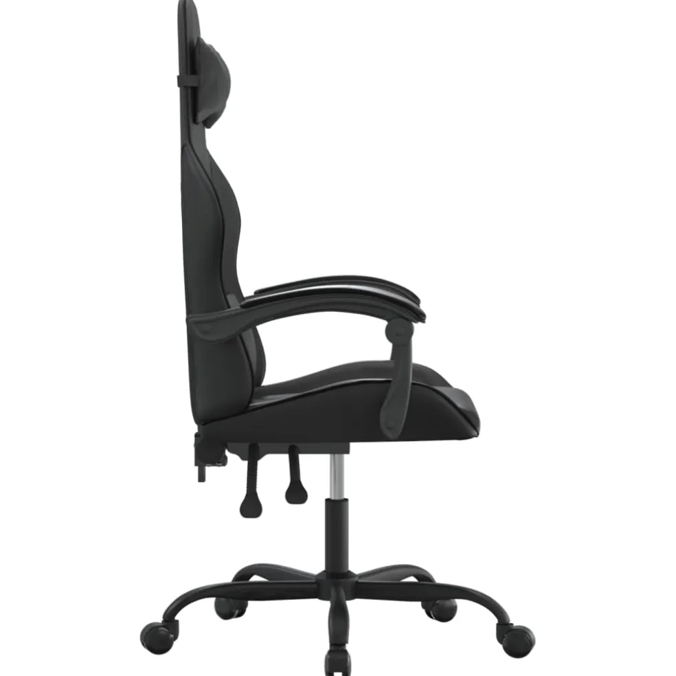 vidaXL Gamestoel draaibaar kunstleer zwart