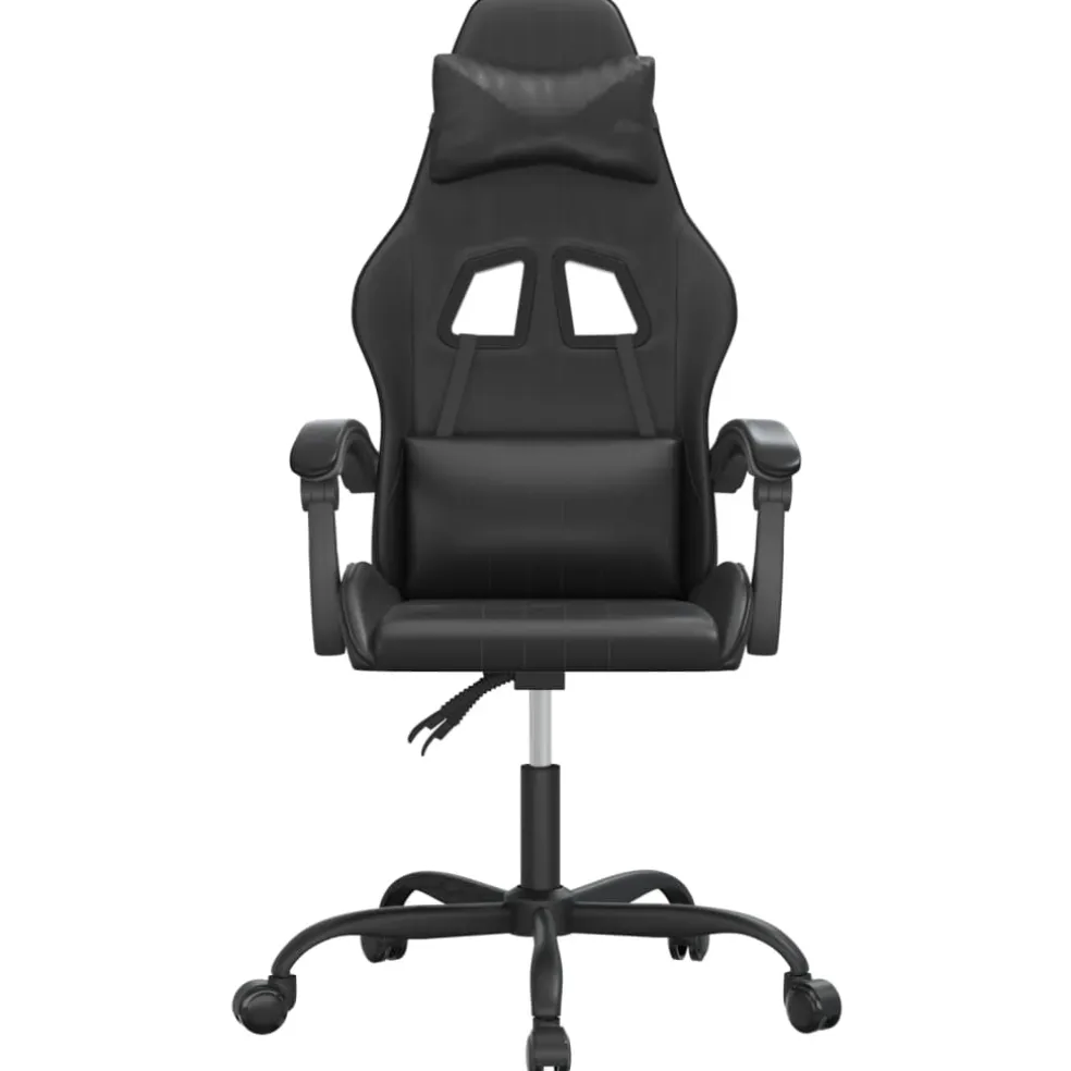 vidaXL Gamestoel draaibaar kunstleer zwart