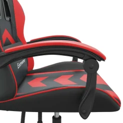 vidaXL Gamestoel draaibaar kunstleer zwart en rood