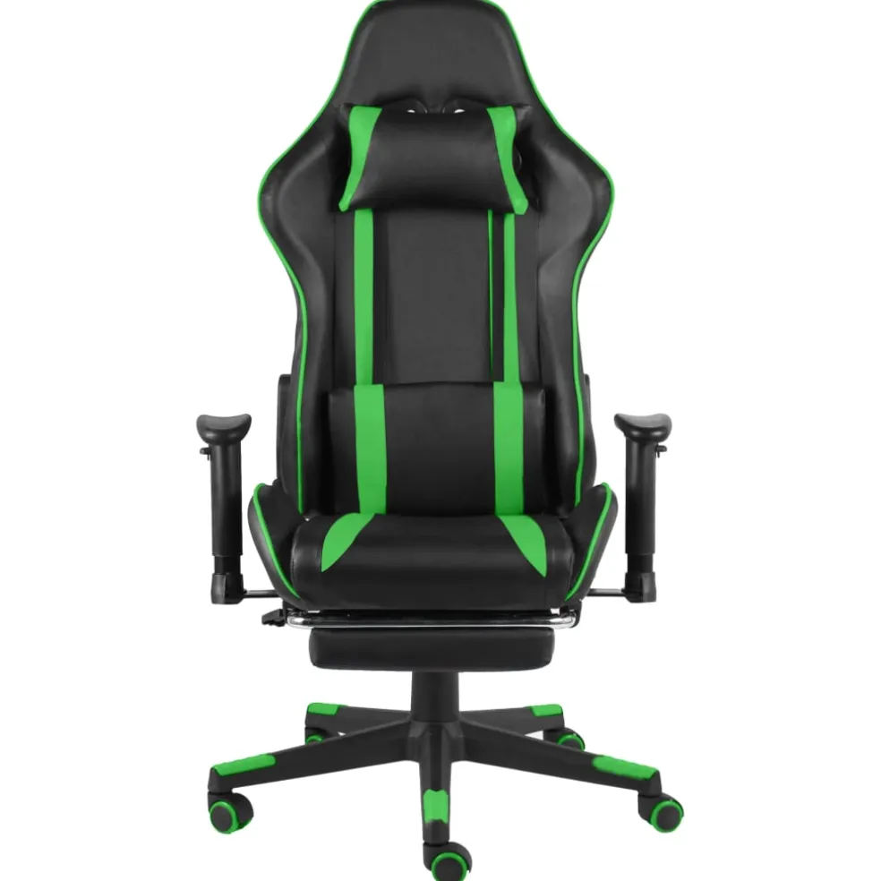 vidaXL Gamestoel draaibaar met voetensteun PVC groen