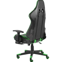 vidaXL Gamestoel draaibaar met voetensteun PVC groen