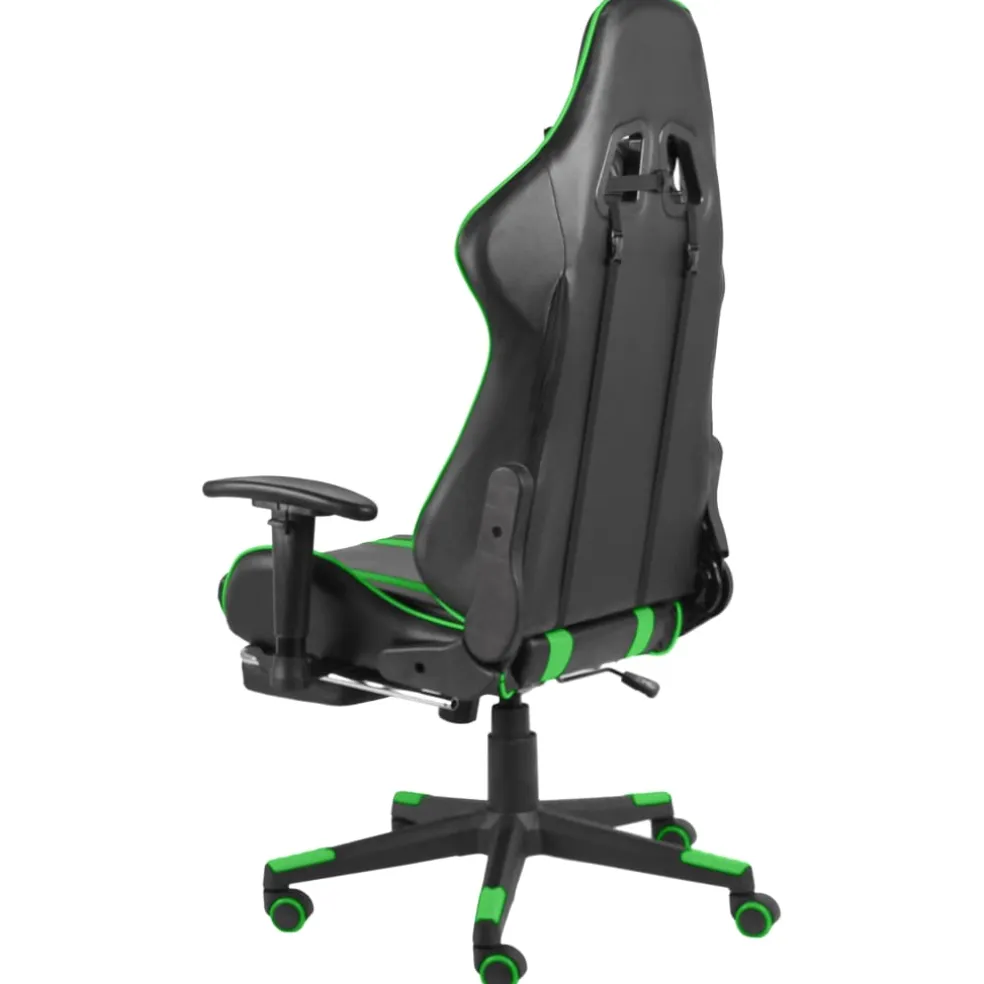 vidaXL Gamestoel draaibaar met voetensteun PVC groen