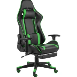 vidaXL Gamestoel draaibaar met voetensteun PVC groen
