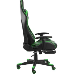 vidaXL Gamestoel draaibaar met voetensteun PVC groen