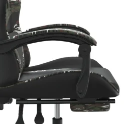 vidaXL gamestoel draaibaar met voetensteun kunstleer zwart&camouflage