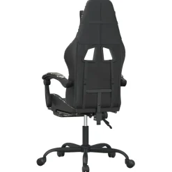 vidaXL gamestoel draaibaar met voetensteun kunstleer zwart&camouflage