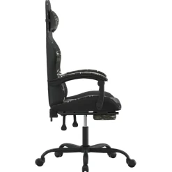 vidaXL gamestoel draaibaar met voetensteun kunstleer zwart&camouflage