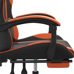 vidaXL Gamestoel draaibaar met voetensteun kunstleer zwart en oranje