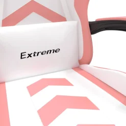 vidaXL Gamestoel draaibaar met voetensteun kunstleer wit en roze