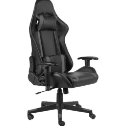 vidaXL Gamestoel draaibaar PVC grijs