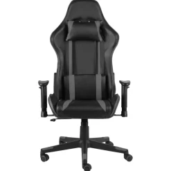 vidaXL Gamestoel draaibaar PVC grijs
