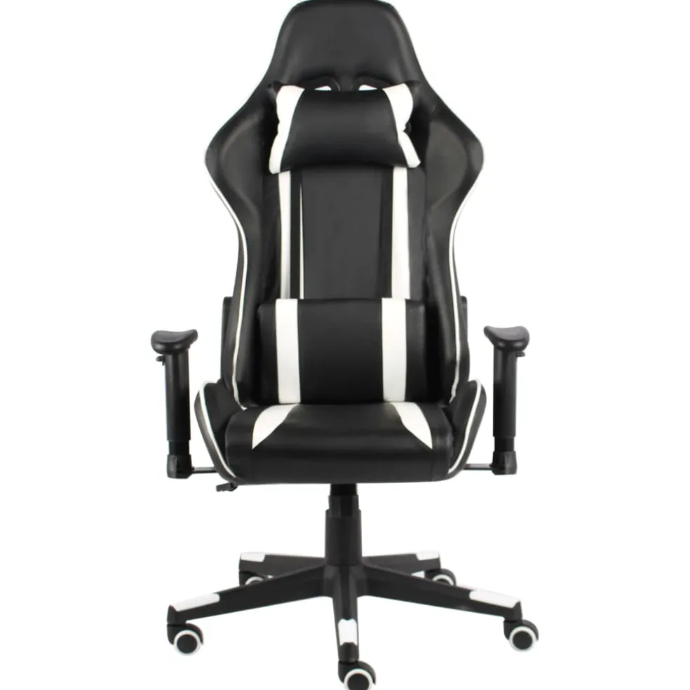 vidaXL Gamestoel draaibaar PVC wit