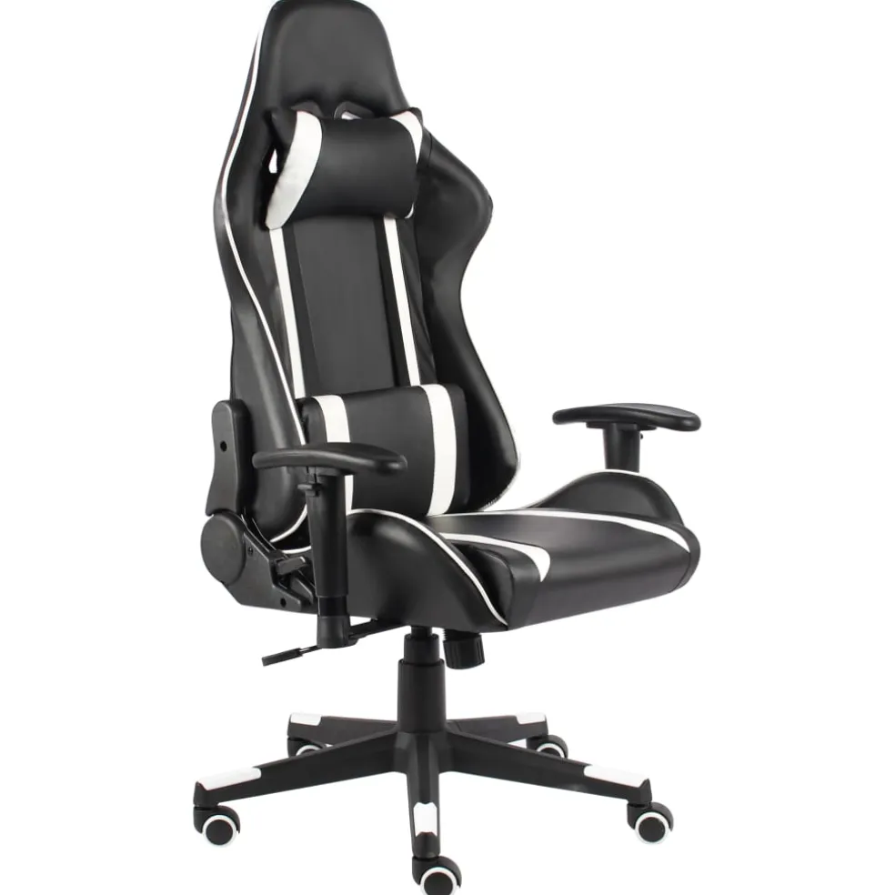 vidaXL Gamestoel draaibaar PVC wit