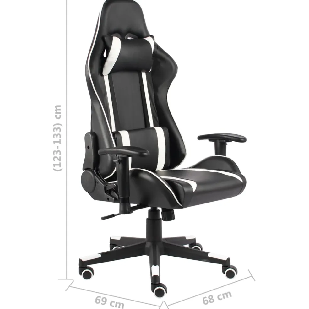 vidaXL Gamestoel draaibaar PVC wit
