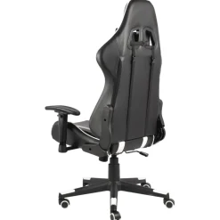 vidaXL Gamestoel draaibaar PVC wit