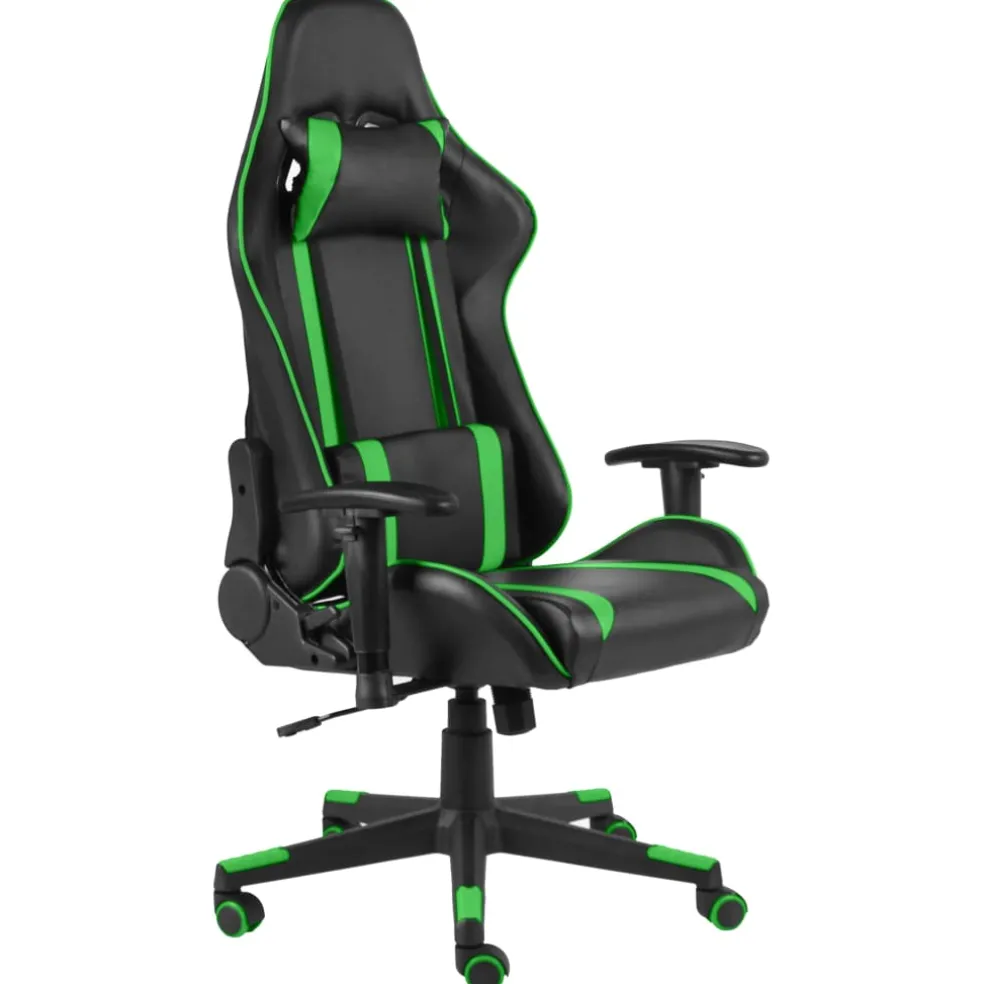 vidaXL Gamestoel draaibaar PVC groen