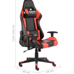 vidaXL Gamestoel draaibaar PVC rood
