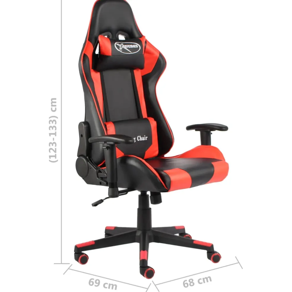 vidaXL Gamestoel draaibaar PVC rood