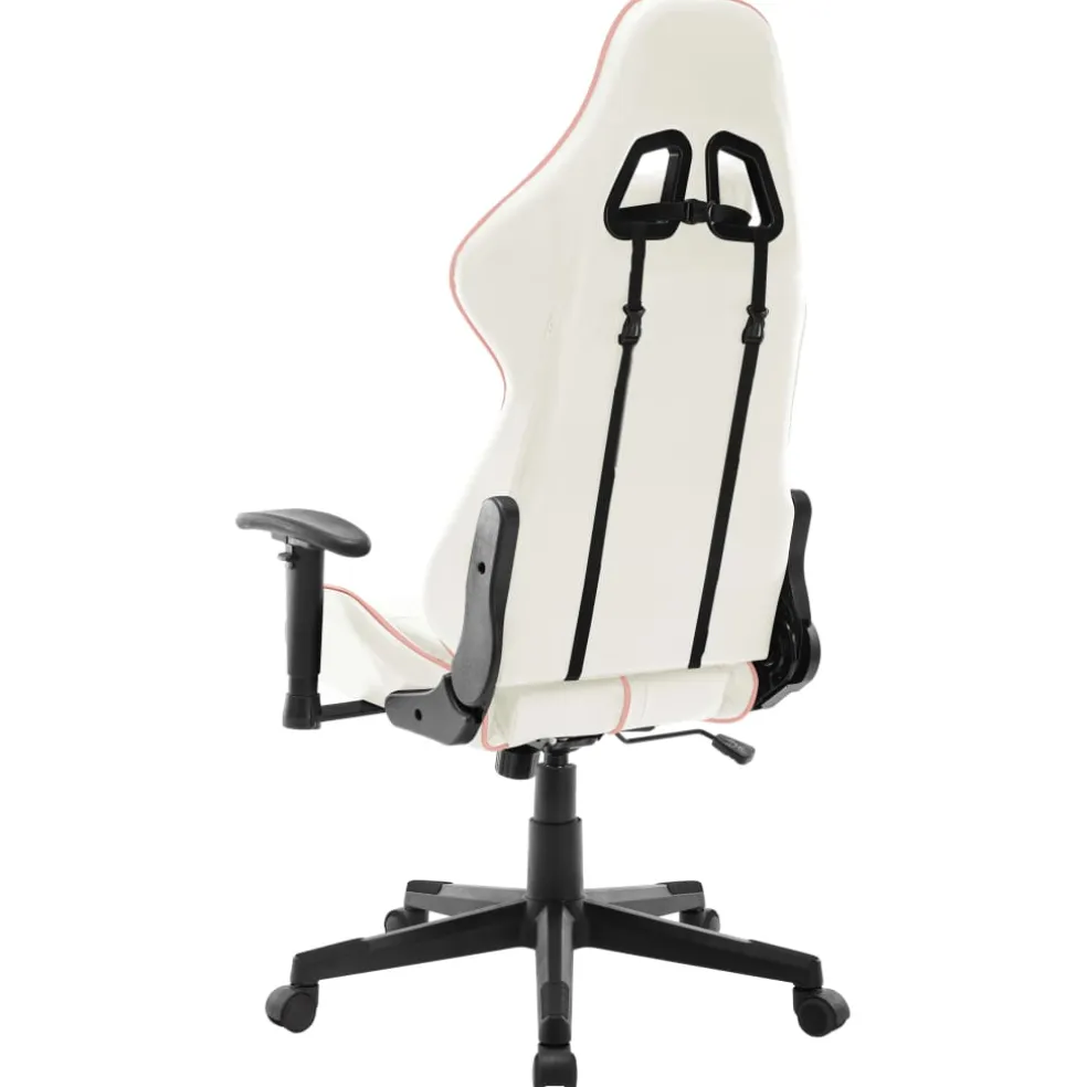 vidaXL Gamestoel kunstleer wit en roze