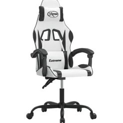 vidaXL Gamestoel kunstleer wit en zwart