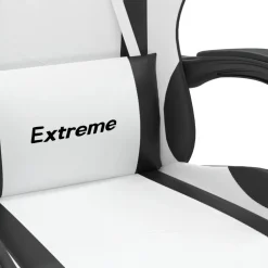 vidaXL Gamestoel kunstleer wit en zwart