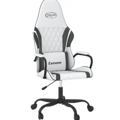 vidaXL Gamestoel kunstleer wit en zwart