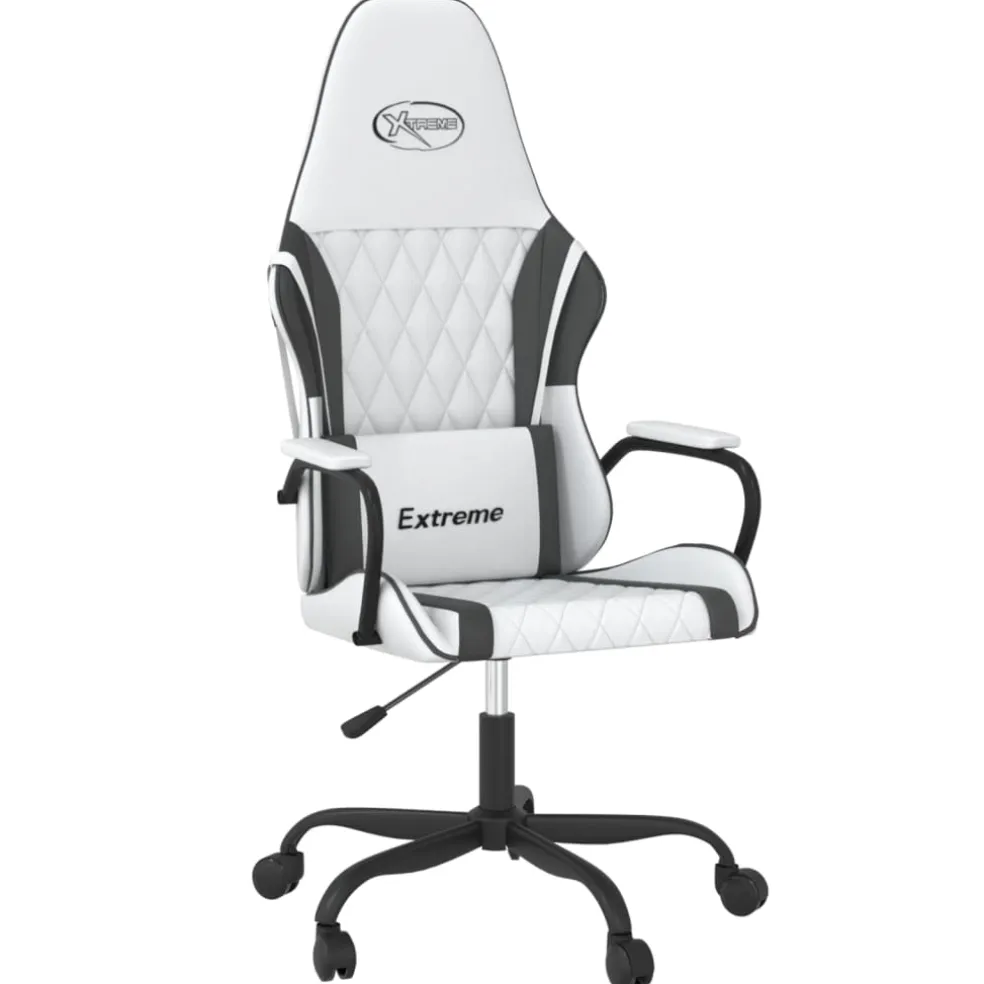 vidaXL Gamestoel kunstleer wit en zwart