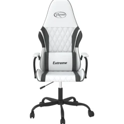 vidaXL Gamestoel kunstleer wit en zwart