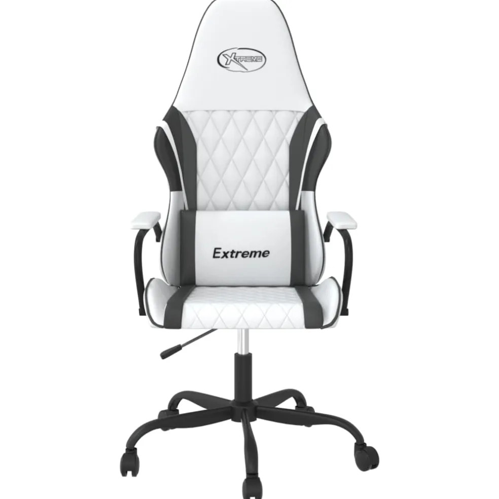 vidaXL Gamestoel kunstleer wit en zwart