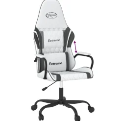 vidaXL Gamestoel kunstleer wit en zwart