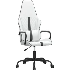 vidaXL Gamestoel kunstleer wit en zwart