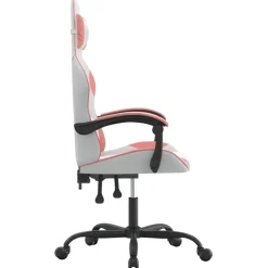 vidaXL Gamestoel kunstleer wit en roze