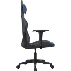 vidaXL Gamestoel kunstleer zwart en blauw
