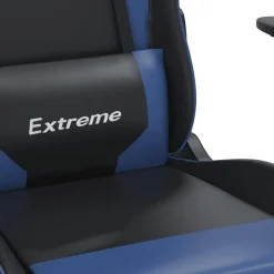vidaXL Gamestoel kunstleer zwart en blauw