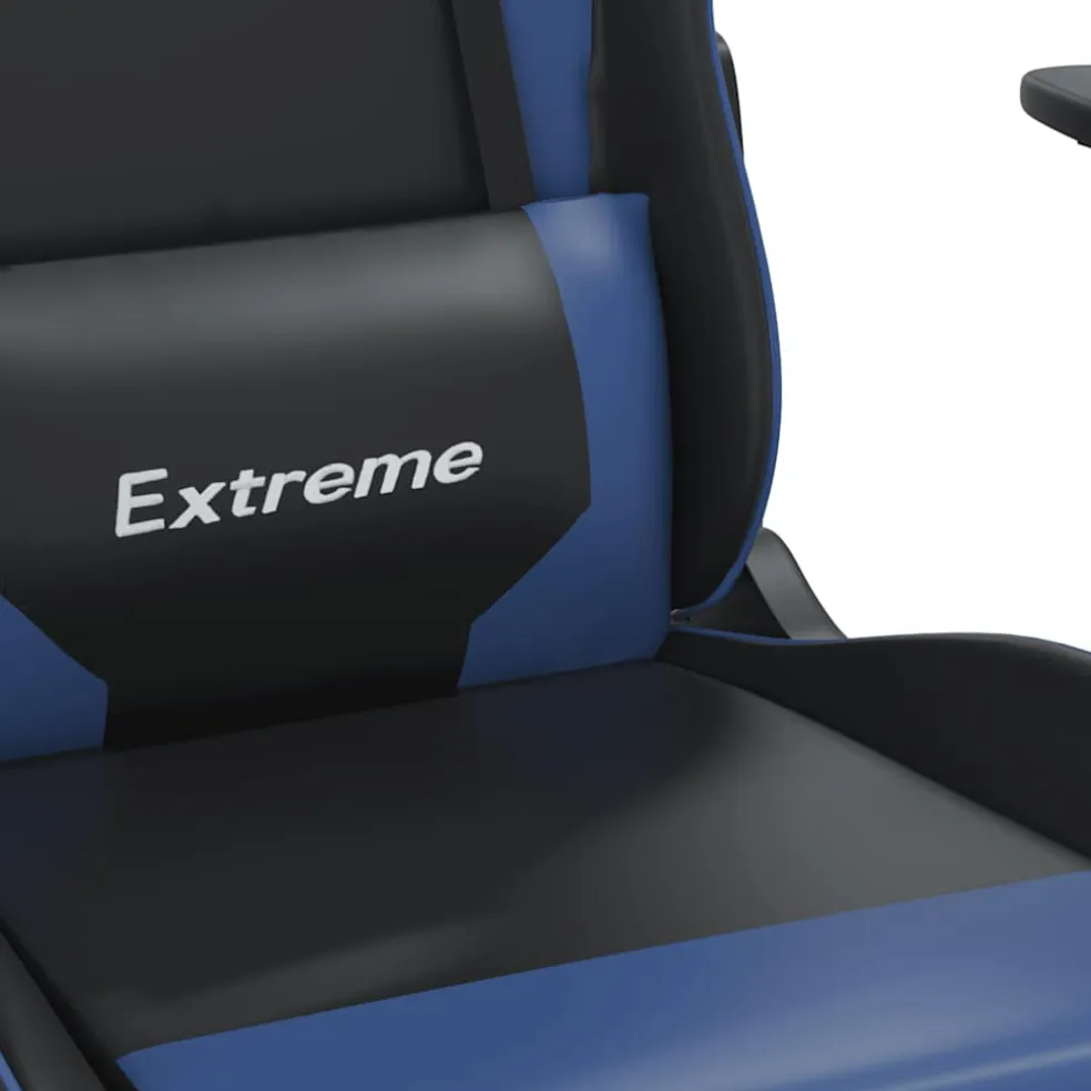 vidaXL Gamestoel kunstleer zwart en blauw