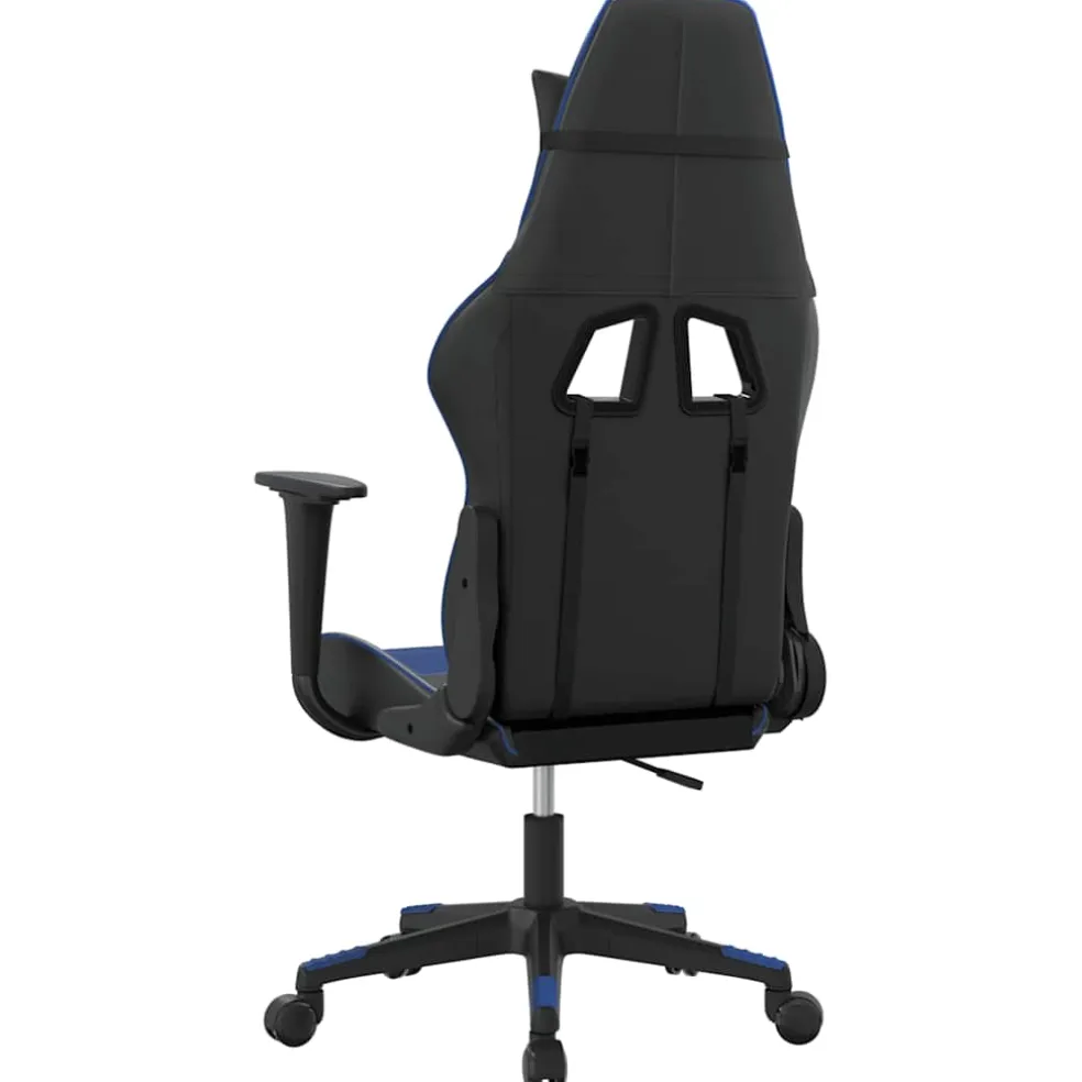 vidaXL Gamestoel kunstleer zwart en blauw