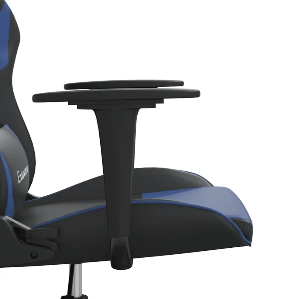 vidaXL Gamestoel kunstleer zwart en blauw