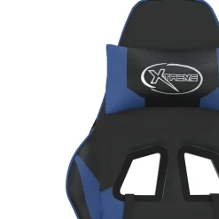 vidaXL Gamestoel kunstleer zwart en blauw