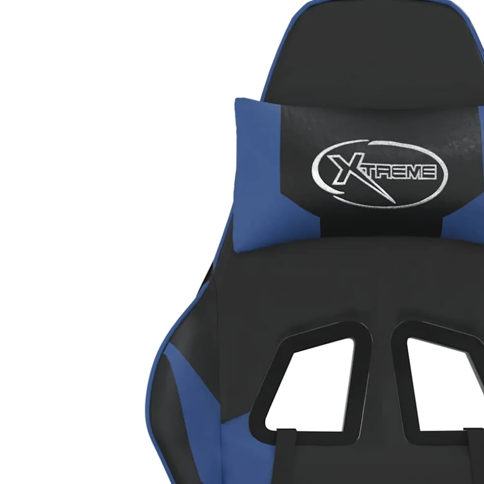vidaXL Gamestoel kunstleer zwart en blauw