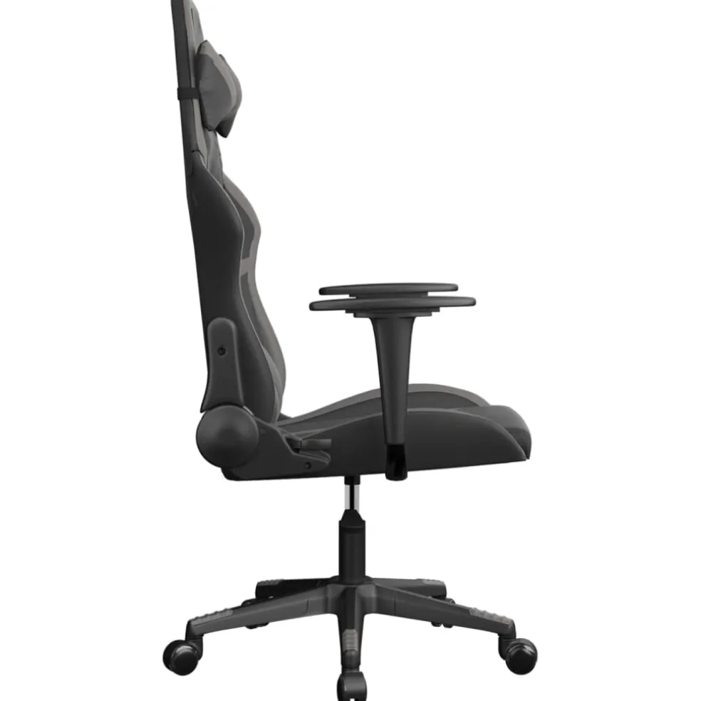 vidaXL Gamestoel kunstleer zwart en grijs