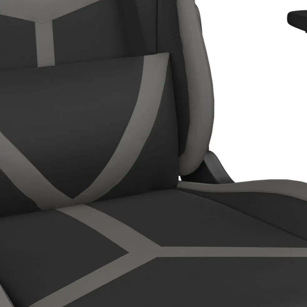 vidaXL Gamestoel kunstleer zwart en grijs
