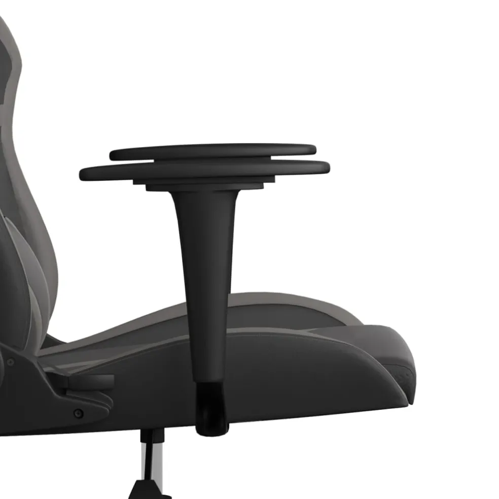 vidaXL Gamestoel kunstleer zwart en grijs