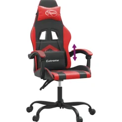 vidaXL Gamestoel kunstleer zwart en rood