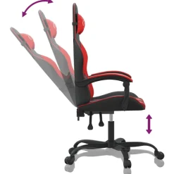 vidaXL Gamestoel kunstleer zwart en rood