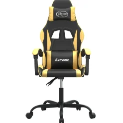vidaXL Gamestoel kunstleer zwart en goud