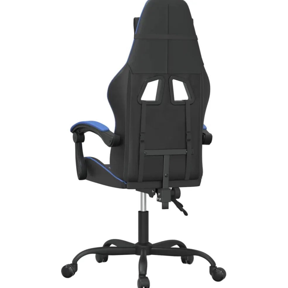 vidaXL Gamestoel kunstleer zwart en blauw