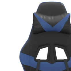 vidaXL Gamestoel kunstleer zwart en blauw